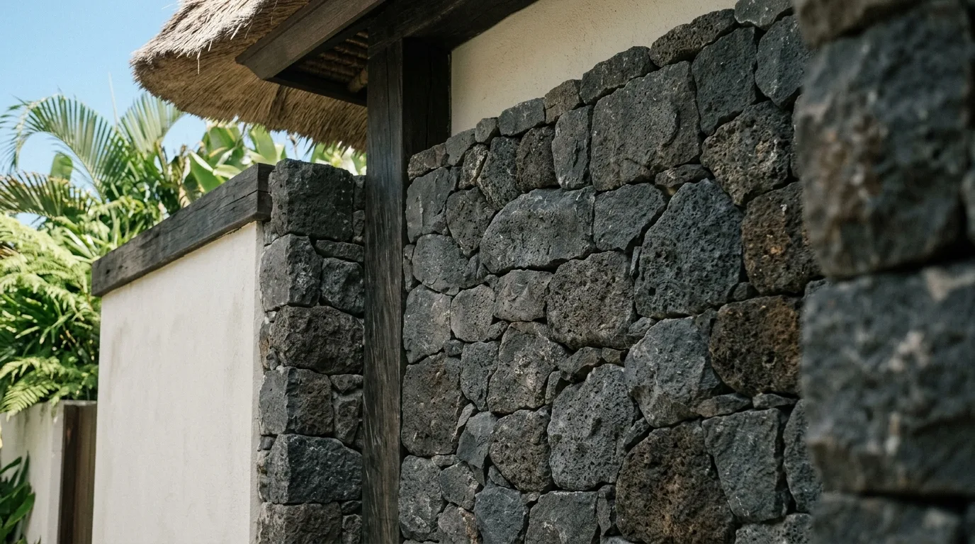 Bali black lava stone stone texture