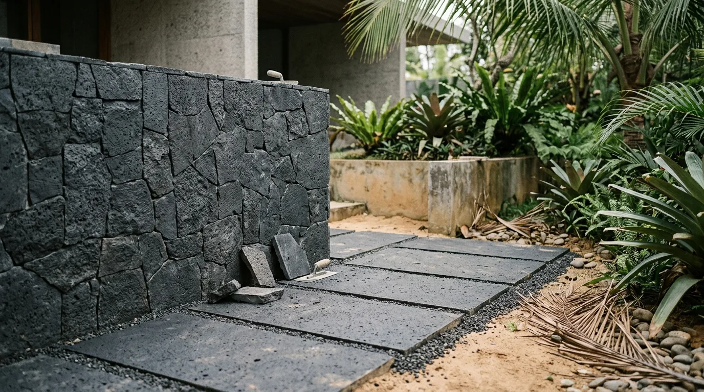 Black lava stone design benefits project detail