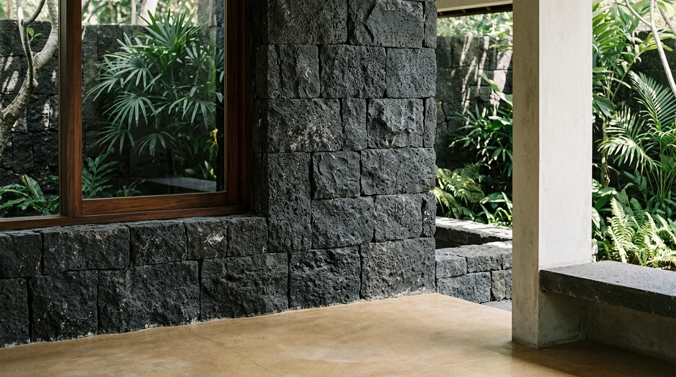 Black lava stone guide stone texture