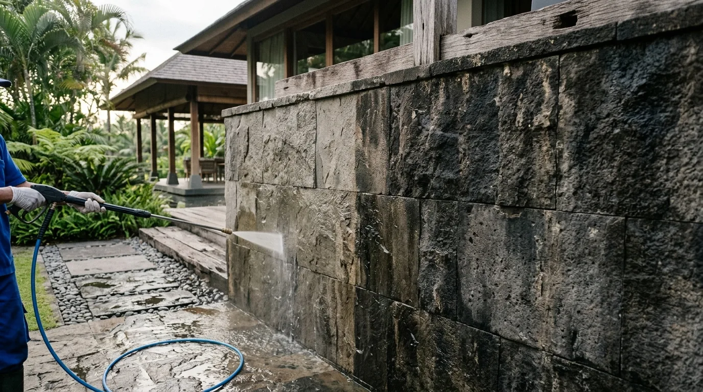 Cleaning natural stone surfaces application