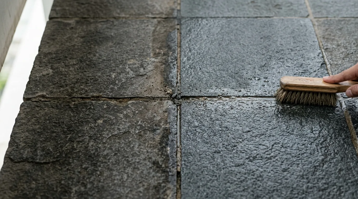 Cleaning natural stone surfaces detail