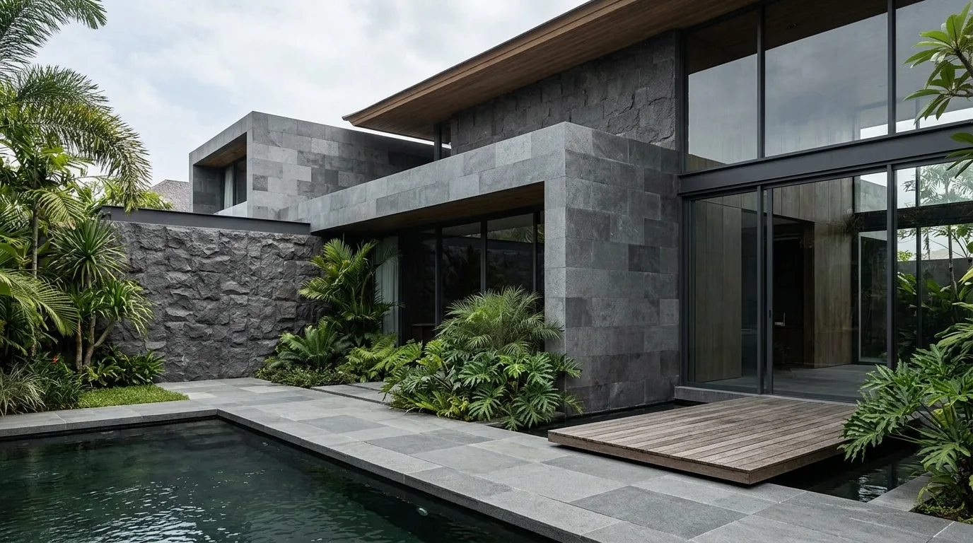 Indonesian andesite contemporary architecture architectural application