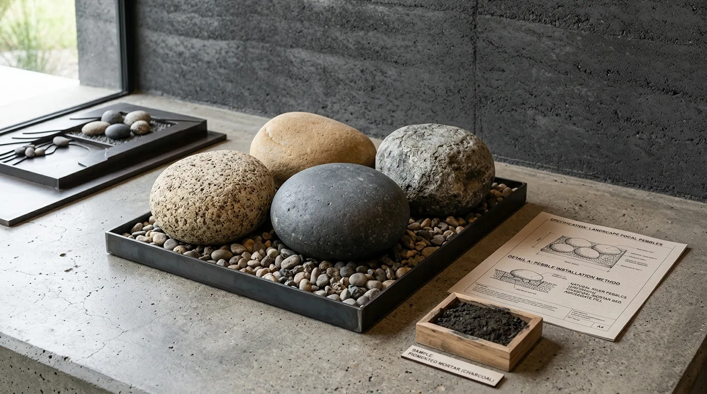 Large pebble landscape features material sample
