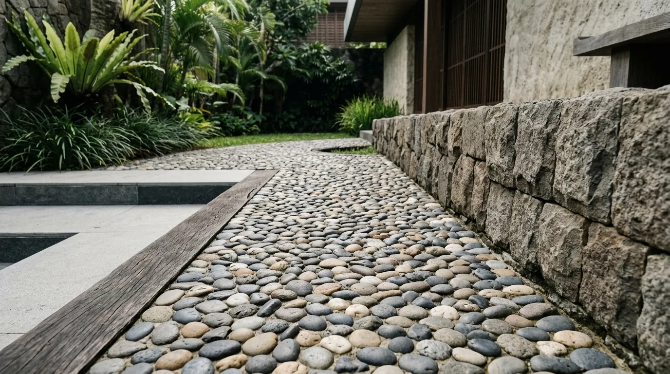 Mixed pebble stone surfaces stone texture