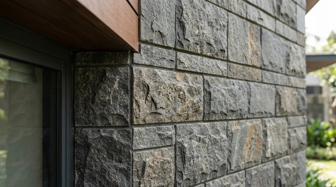 Natural stone as design element detail