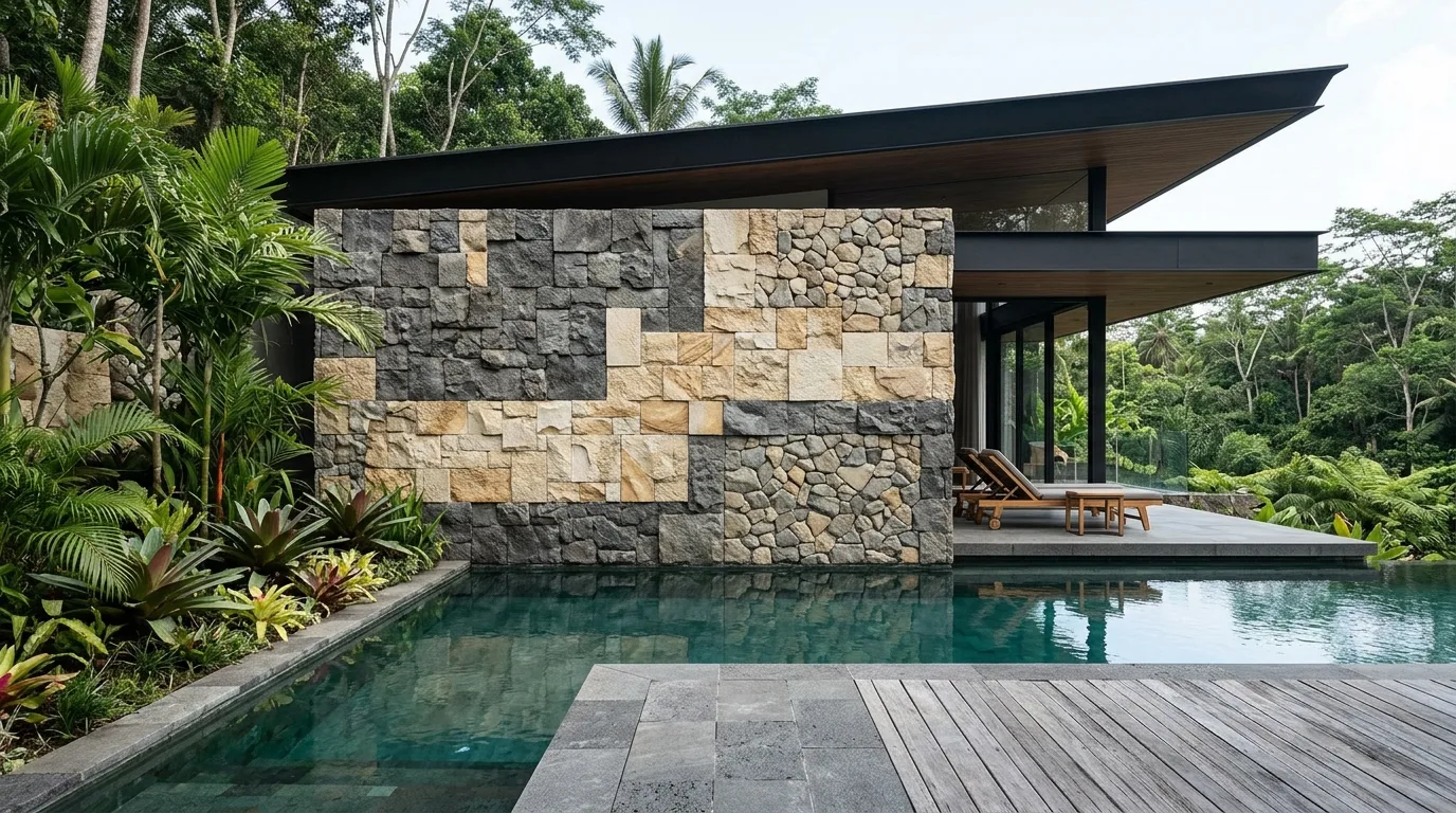Natural stone as design element material