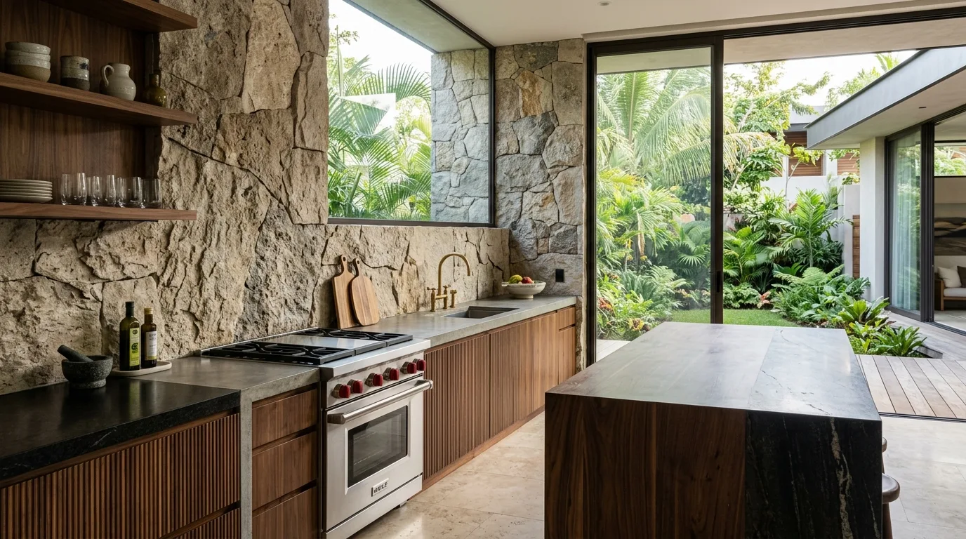 Natural stone backsplash design design
