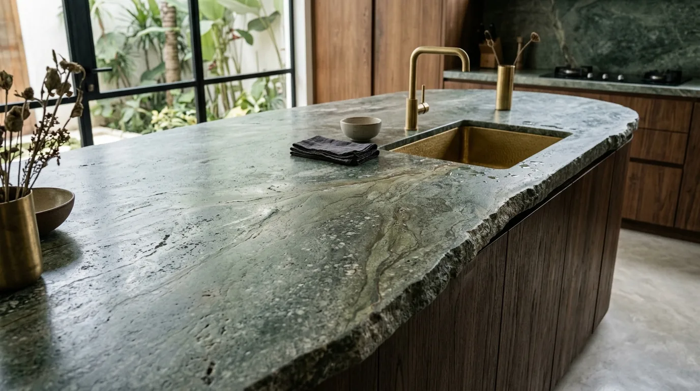 Natural stone countertop cost factors detail