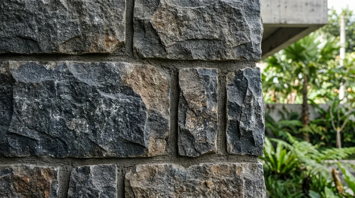 Natural stone exterior walls detail
