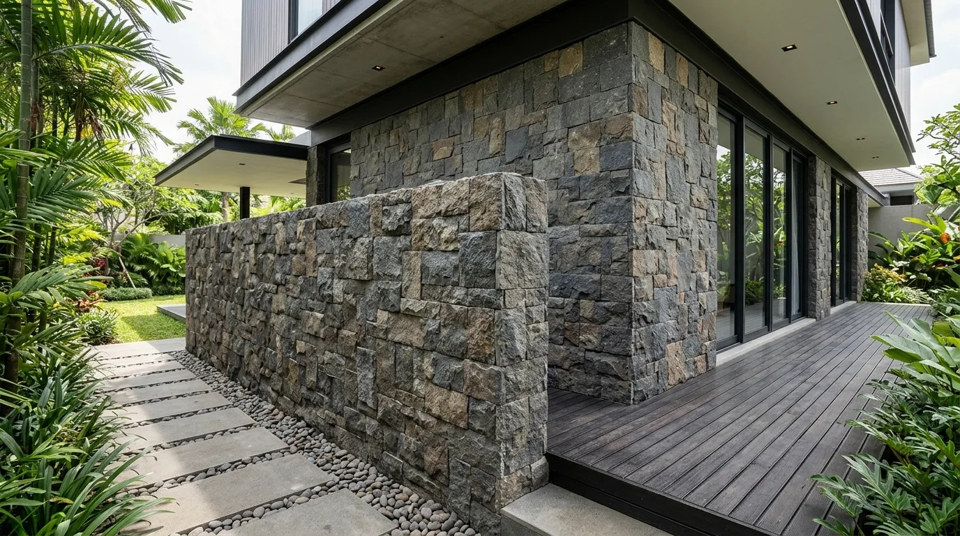 Natural stone exterior walls material