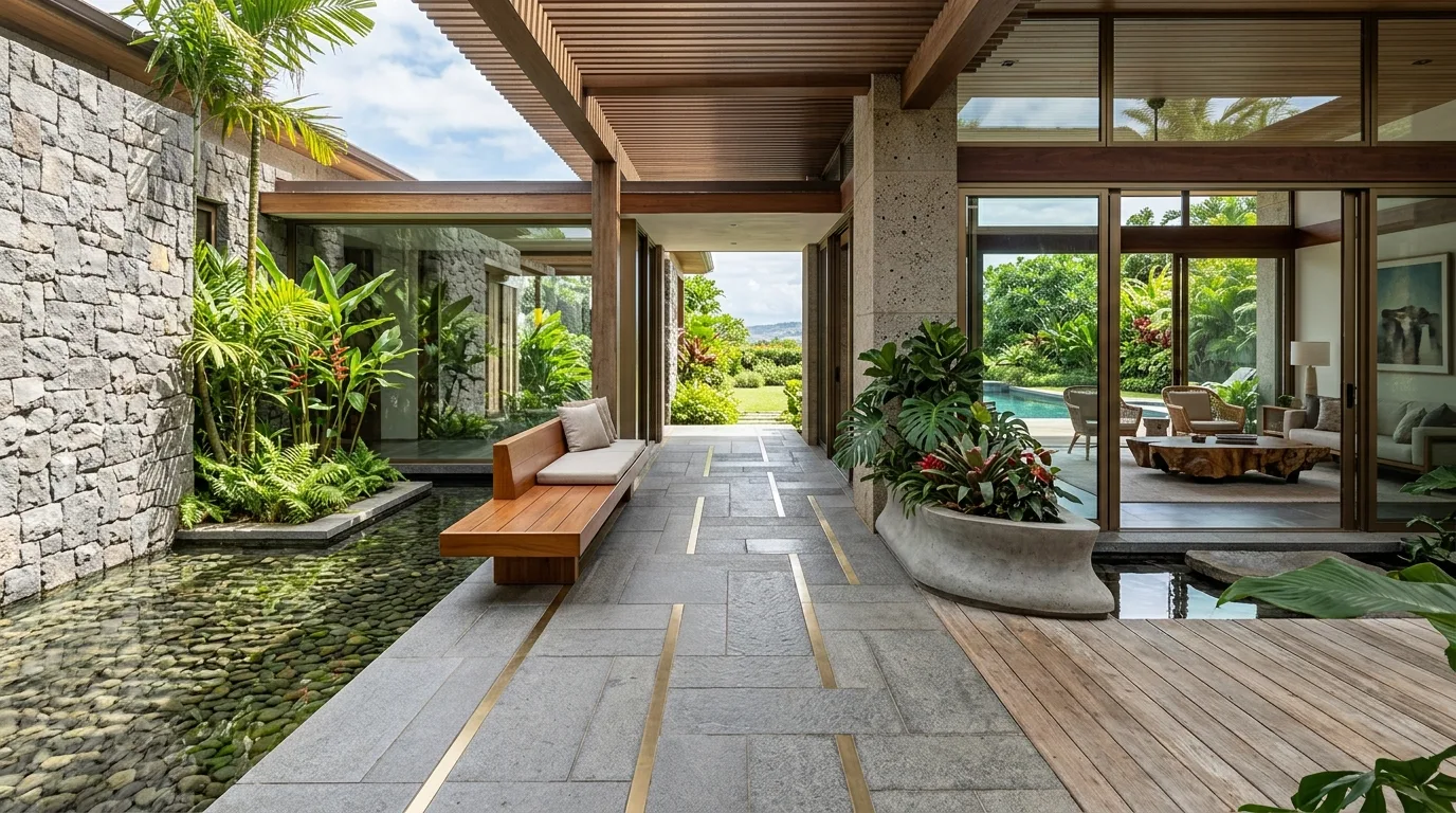 Natural stone floor finishes design