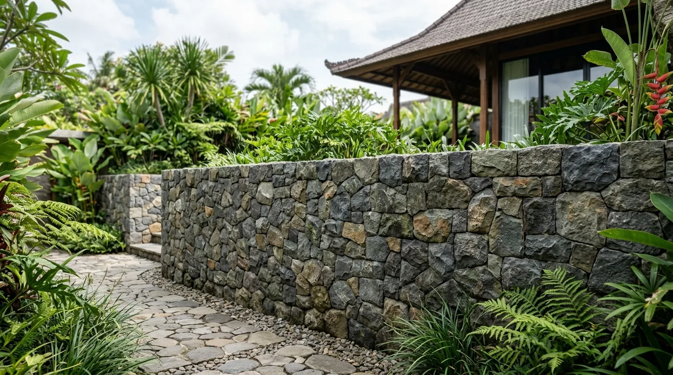 Natural stone garden walls material