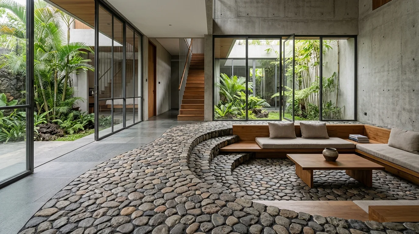Natural stone interior flooring design