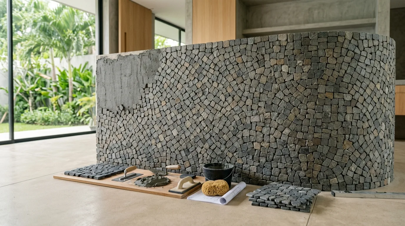 Natural stone mosaic design material