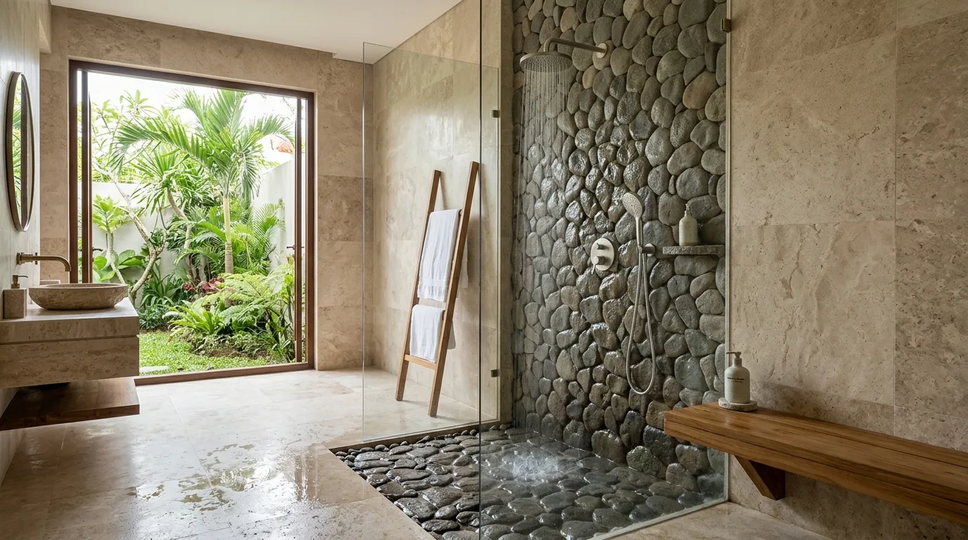 Natural stone shower design application