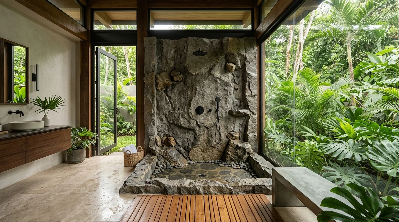 Natural stone shower design design