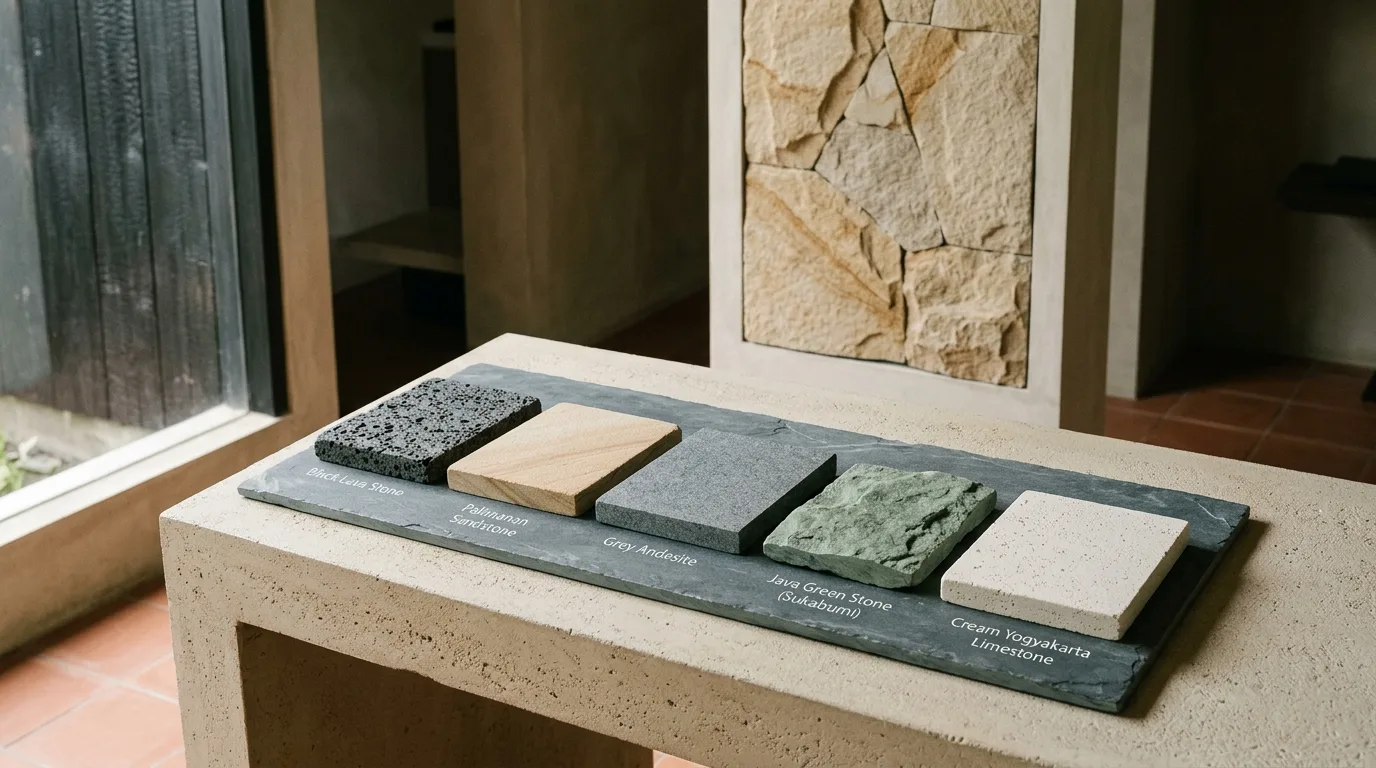 Natural stone types guide material sample