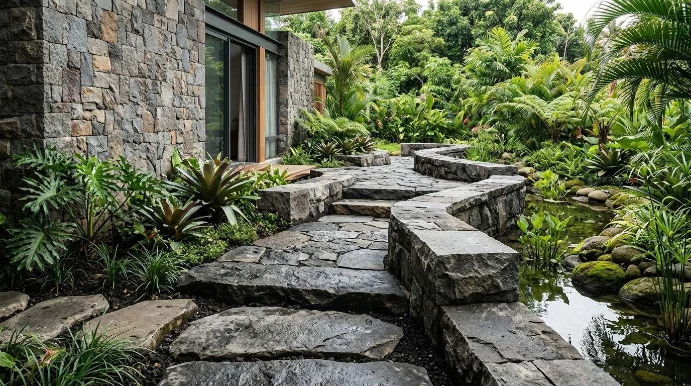 Natural stone walkway design design