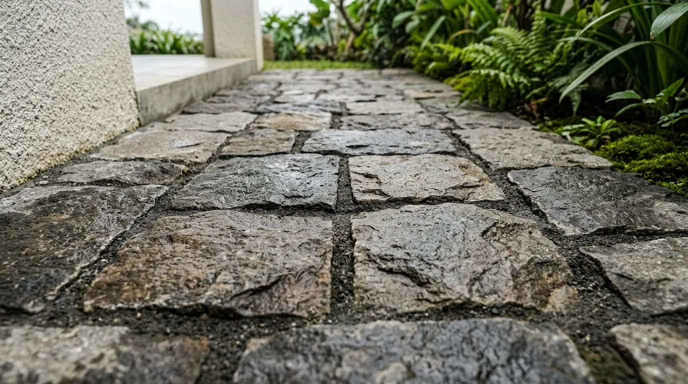 Natural stone walkway design detail