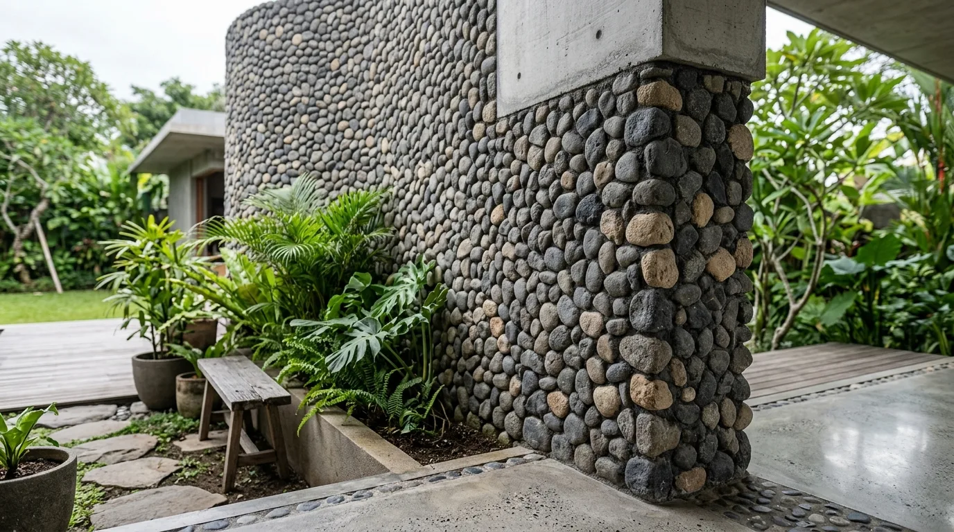 Pebble stone veneer stone texture