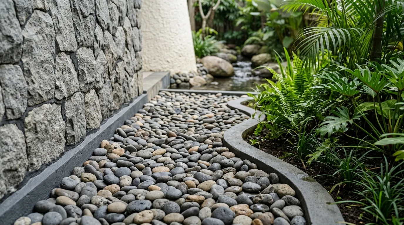River pebble landscape design stone texture