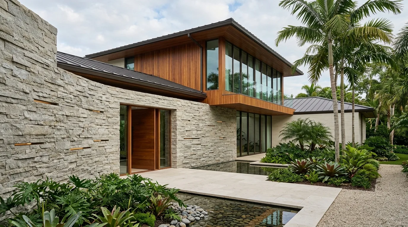 Stacked natural stone design design