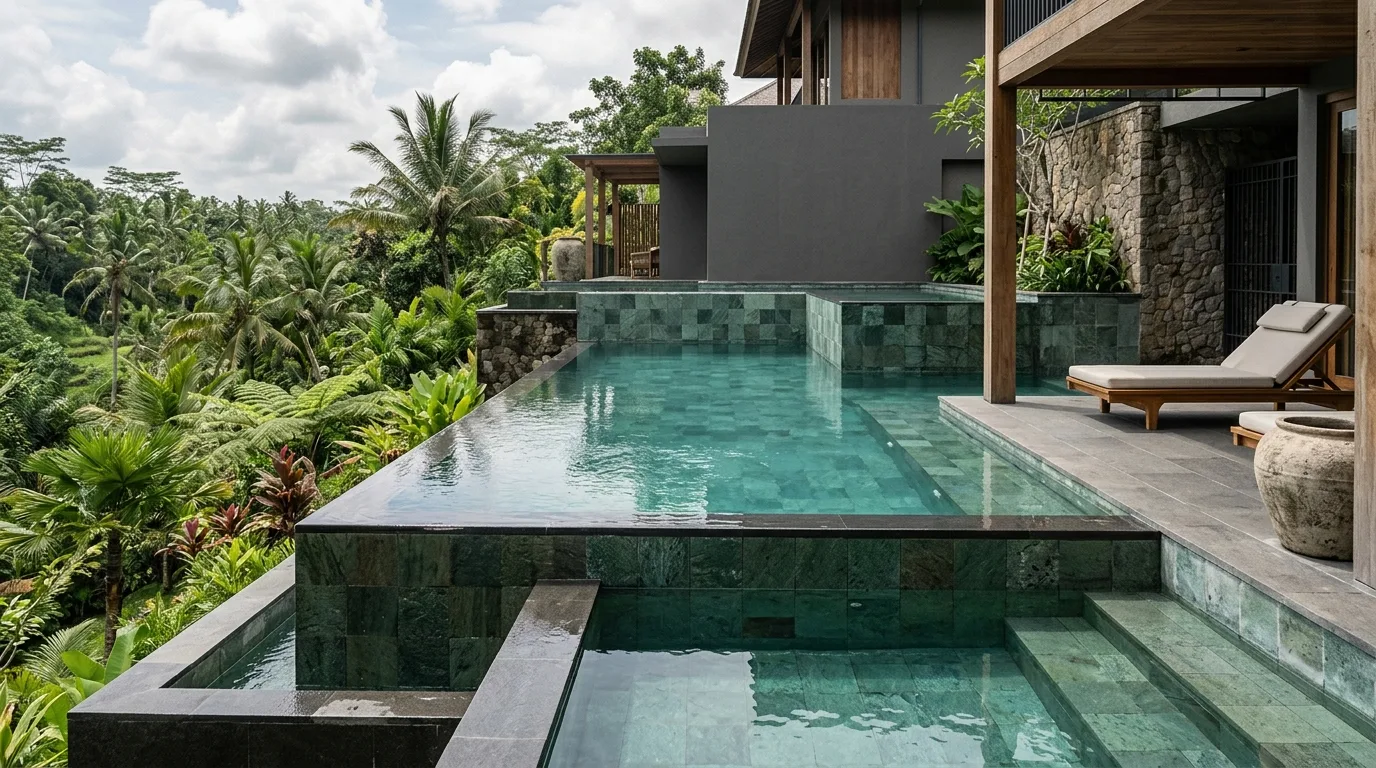 Sukabumi stone tropical pool architectural application
