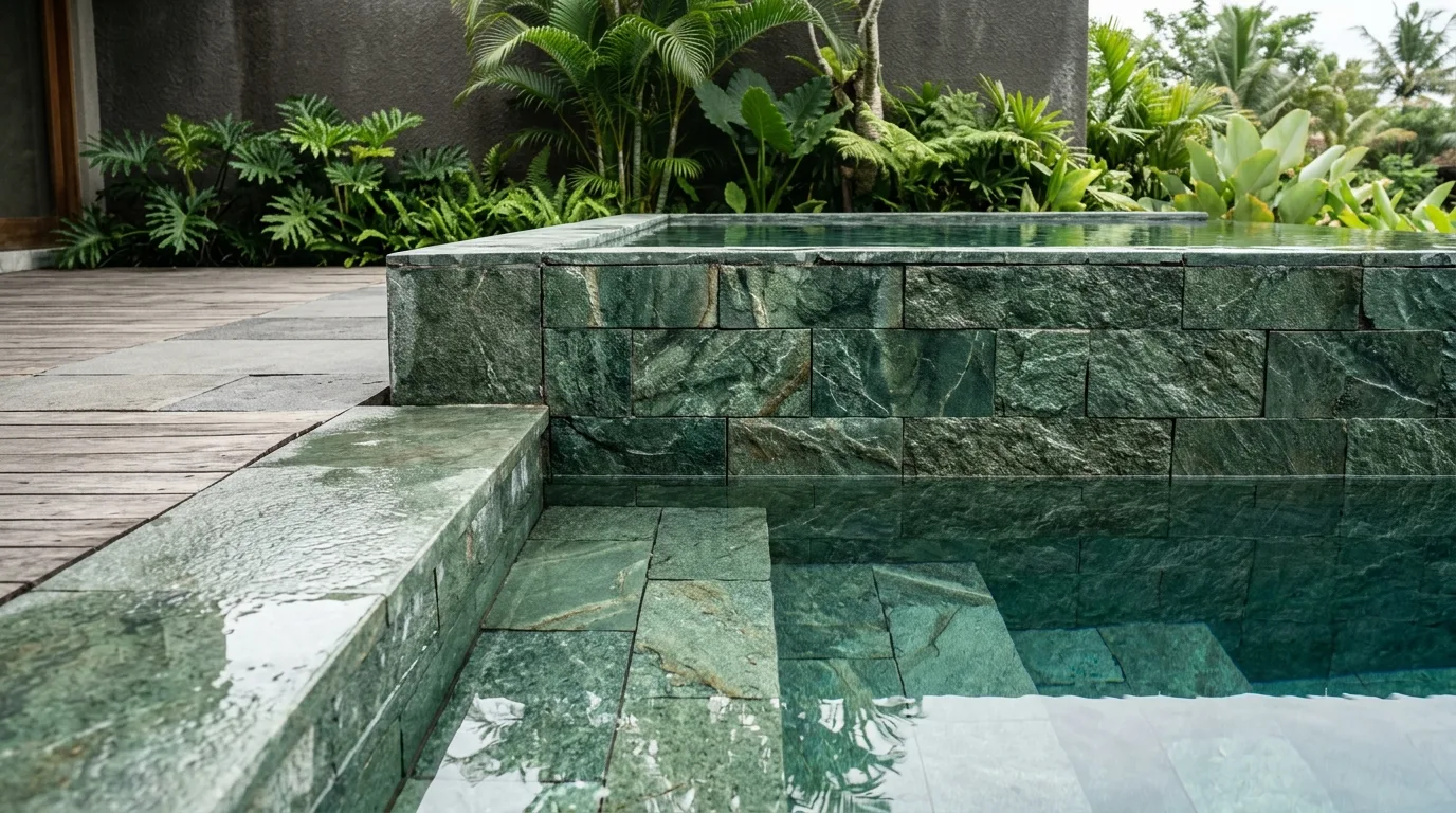 Sukabumi stone tropical pool material detail