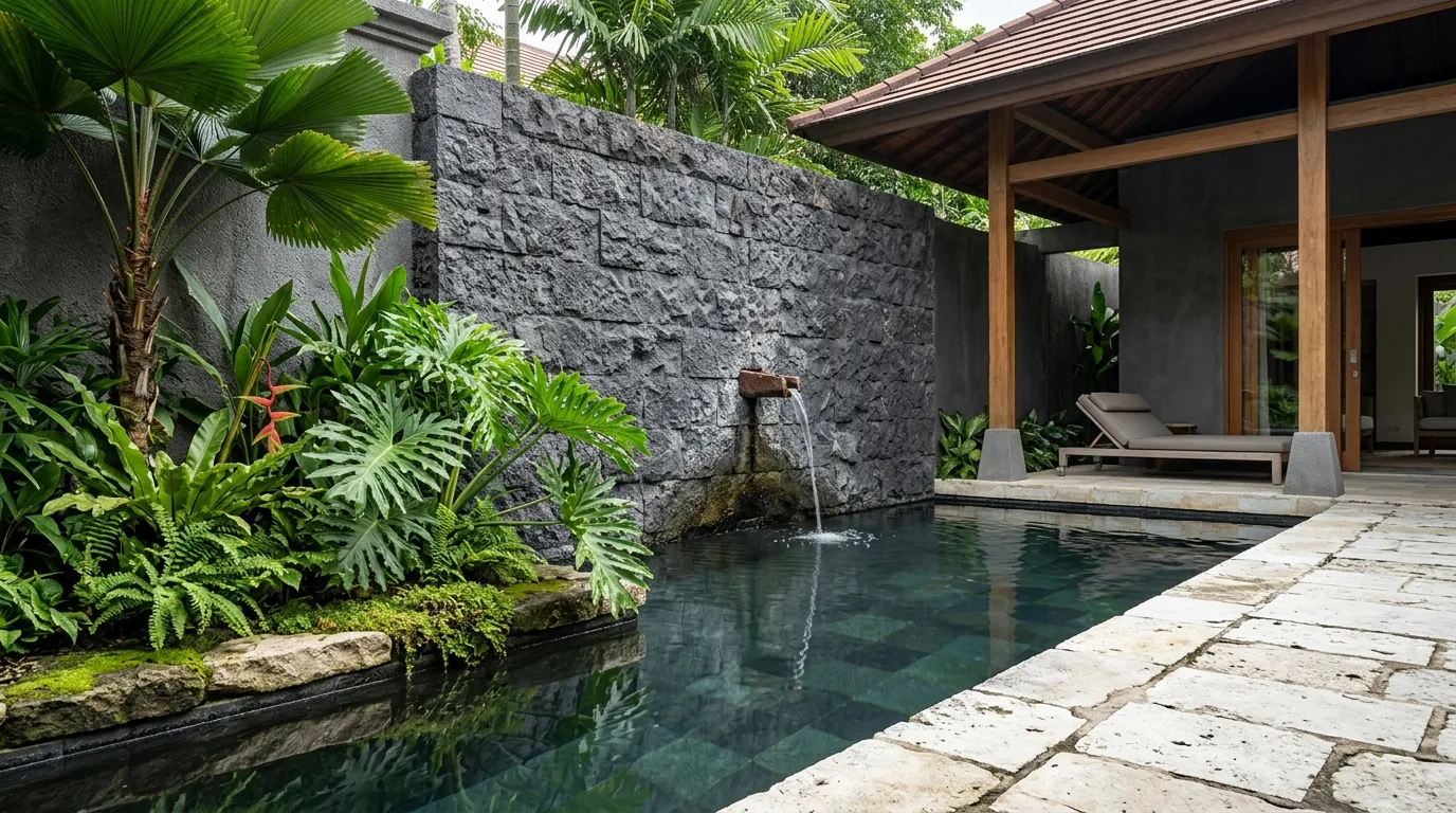 What is black lava stone tropical context