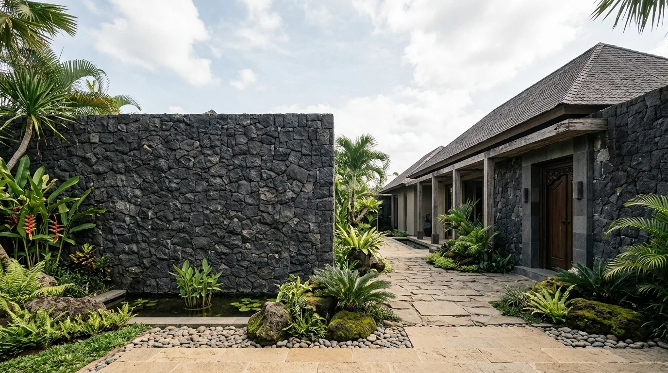 Bali black lava stone hero