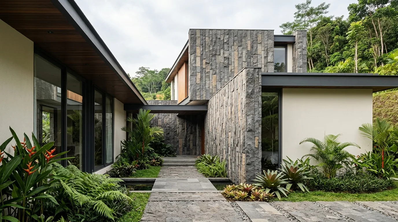 Indonesian andesite contemporary architecture