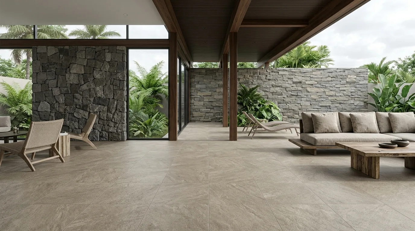 Is ceramic tile natural stone featured