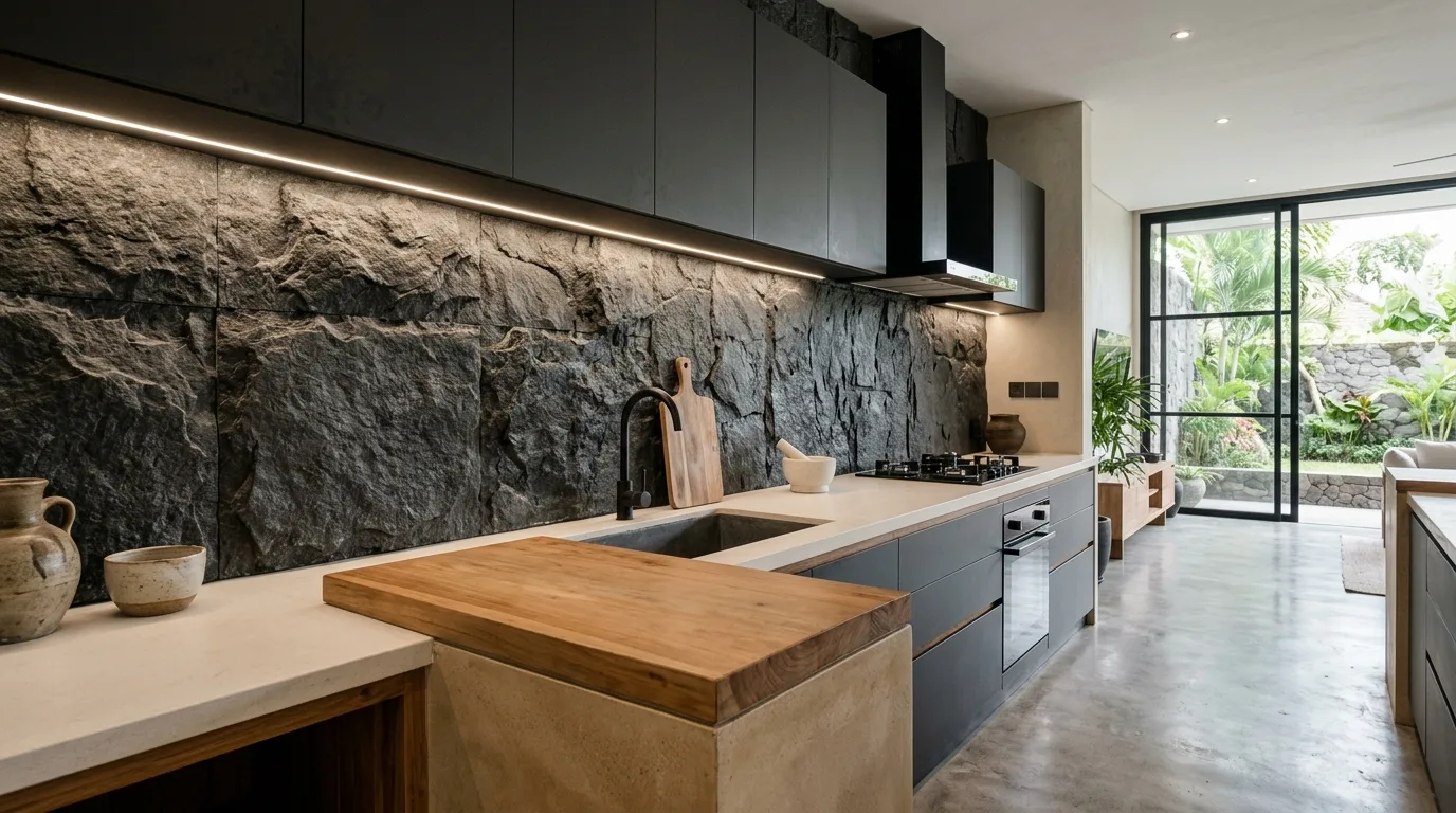 Natural stone backsplash ideas featured