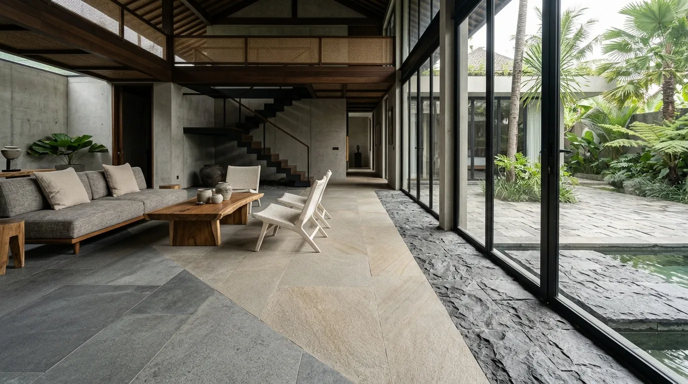Natural stone floor finishes featured