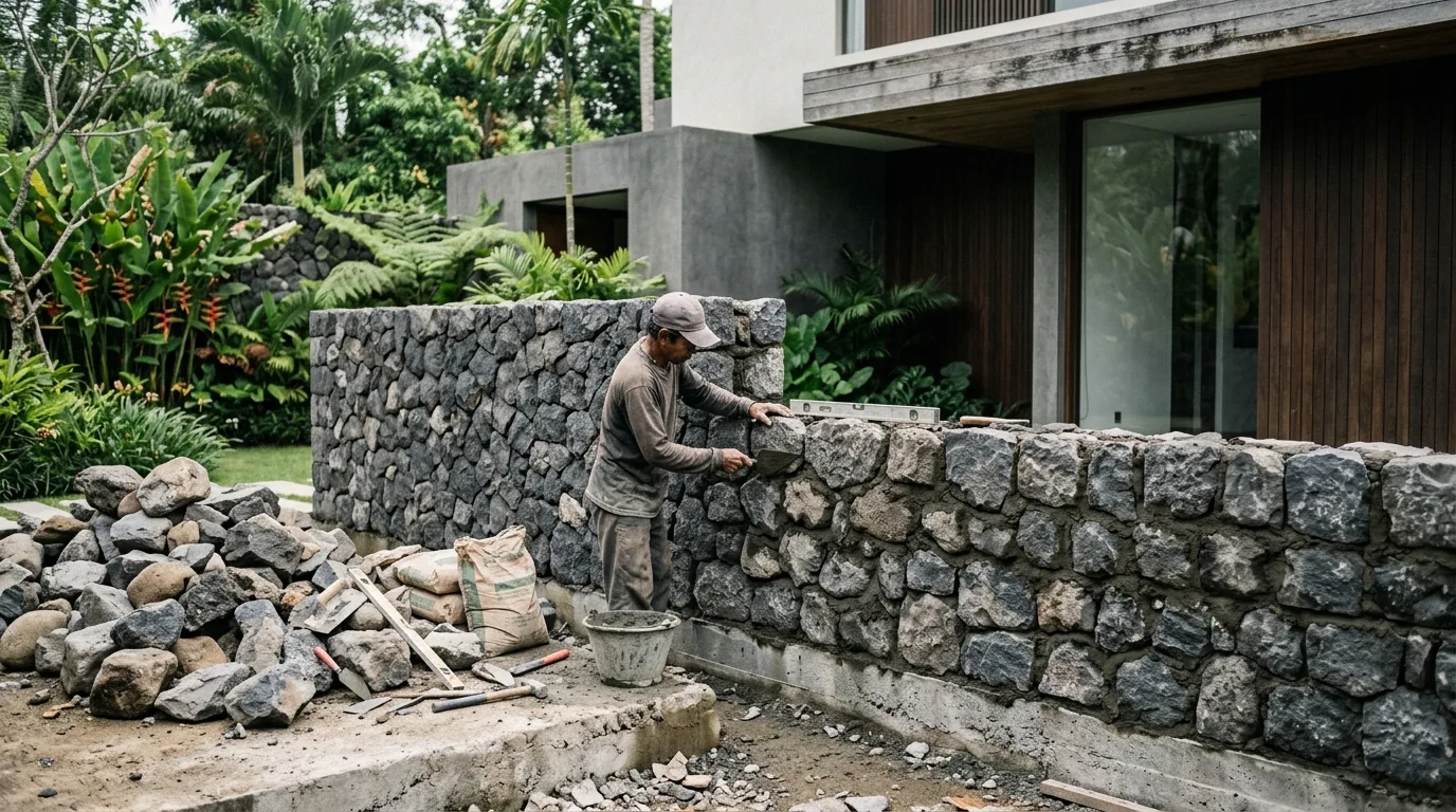 Natural stone garden walls featured
