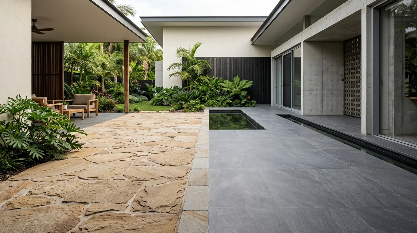 Natural stone vs porcelain paving featured