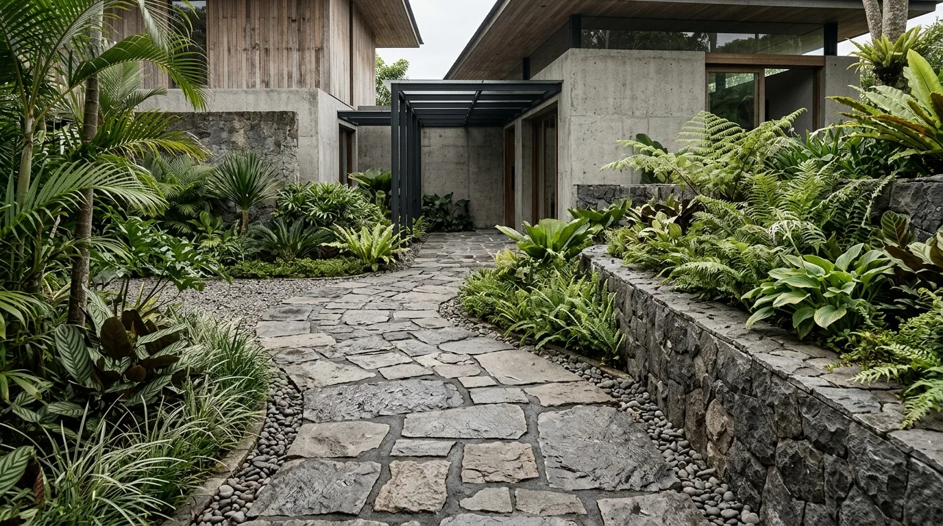 Natural stone walkway design featured