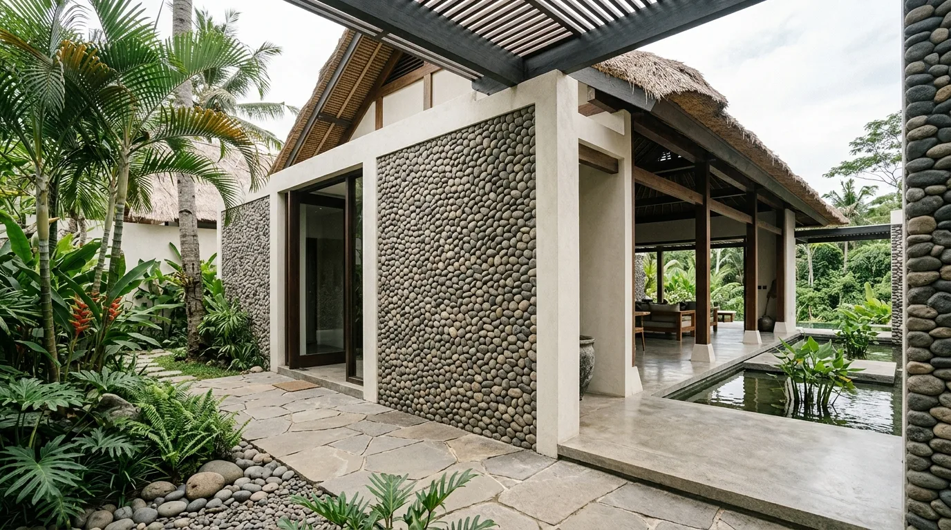 Pebble stone veneer hero