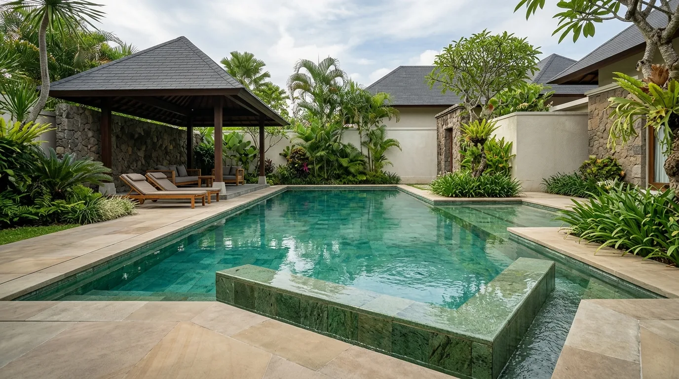 Sukabumi green stone pool design